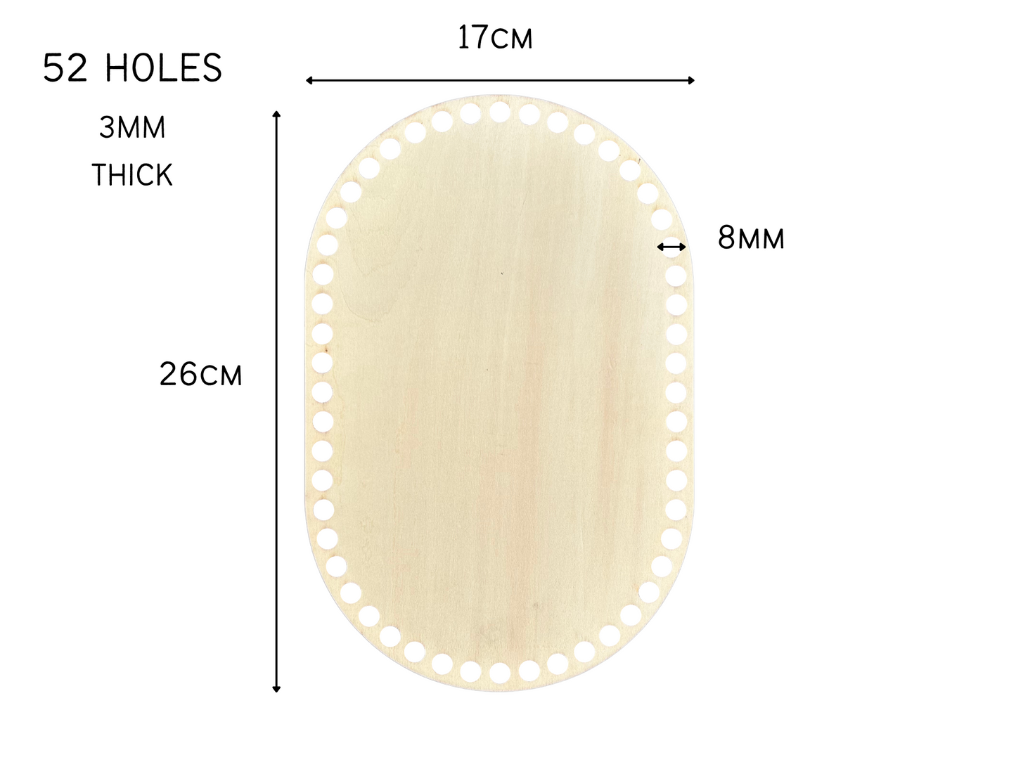 Oval Wooden Basket Bottom (2 sizes available)