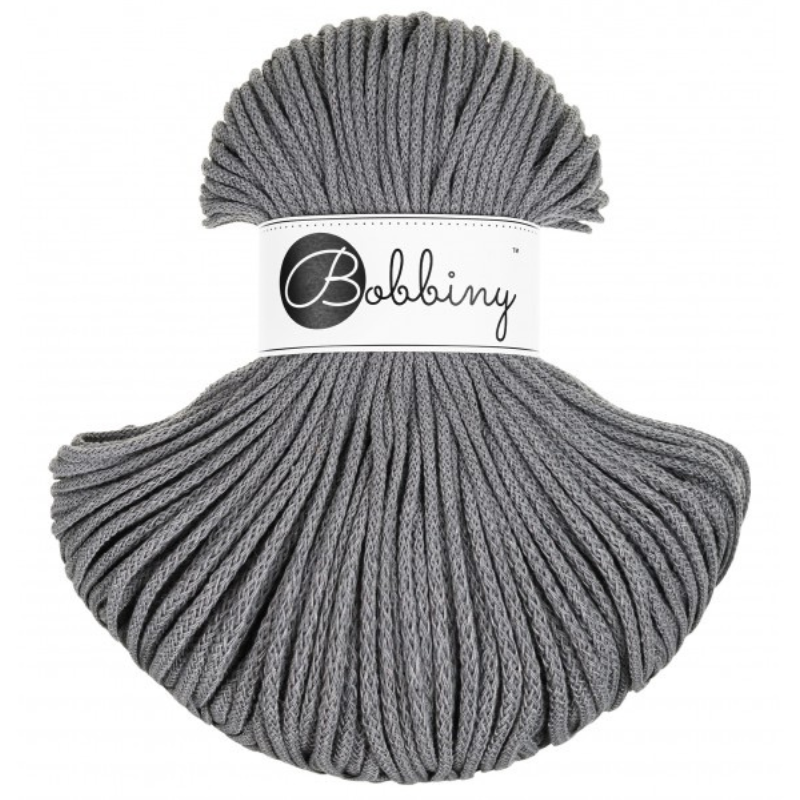 Bobbiny Braided/Knitted Nylon (3mm,100Mtr.) Macrame PP Knot Thread and  Beading Cord Rope Grey.