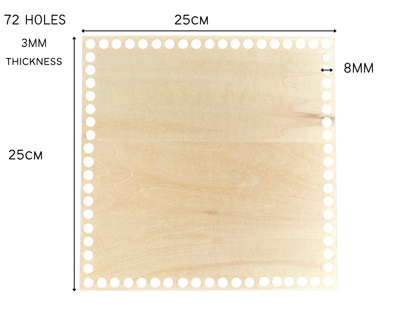 Square Wooden Basket Bottom (2 sizes available)