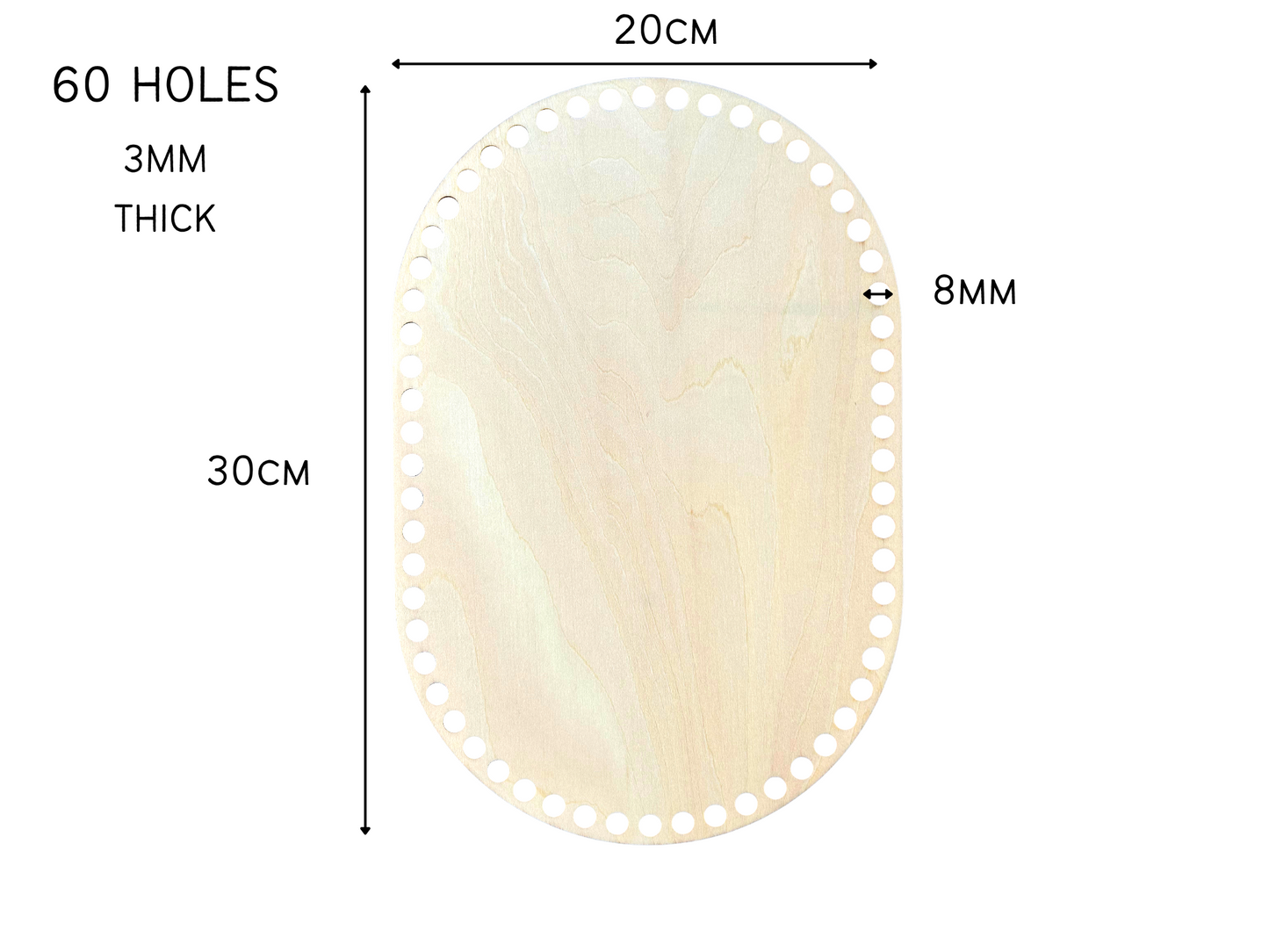 Oval Wooden Basket Bottom (2 sizes available)