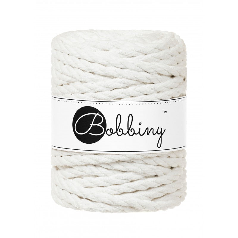 Bobbiny Macrame Yarn 9mm 3ply Off White 30m Cotton Yarn Braided Cord Textilg